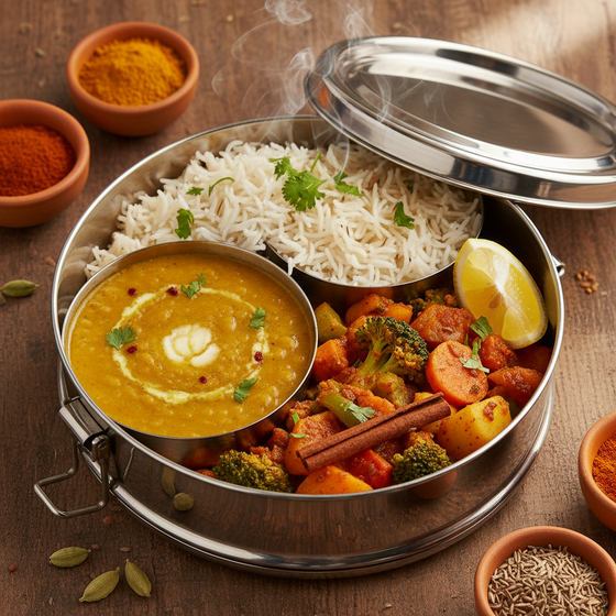 Curry, Rice & Dal Lunch Box